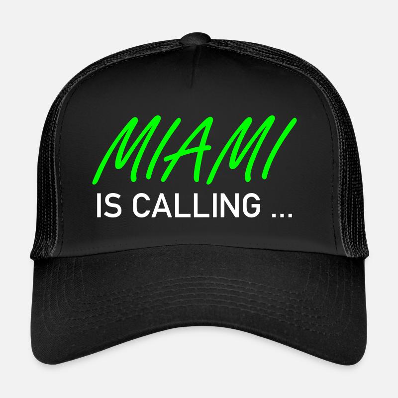 Miami is calling ... - Trucker Cap - Schwarz/Schwarz