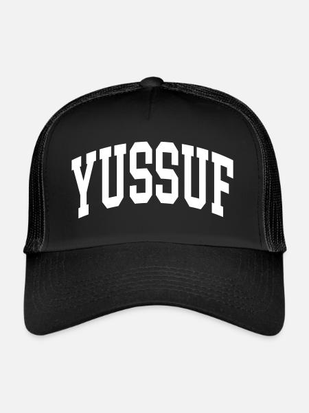 Yussuf - Casquette trucker  - noir/noir - Devant