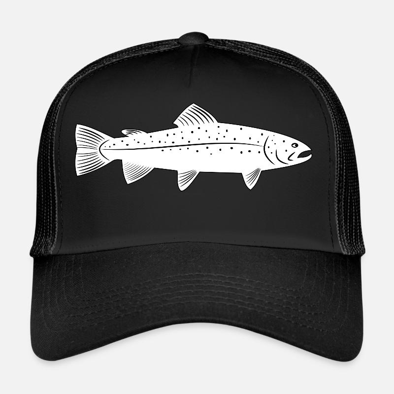 Meerforelle an der Küste Angeln - Trucker Cap - Schwarz/Schwarz