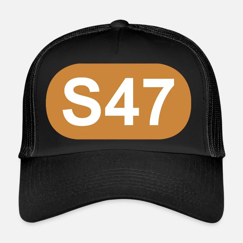 S-Bahn Berlin S47 - Trucker Cap - Schwarz/Schwarz