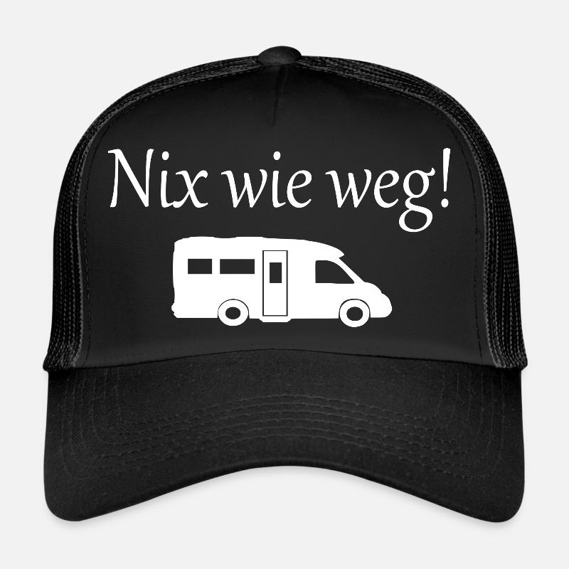 Camping - Trucker Cap - Schwarz/Schwarz