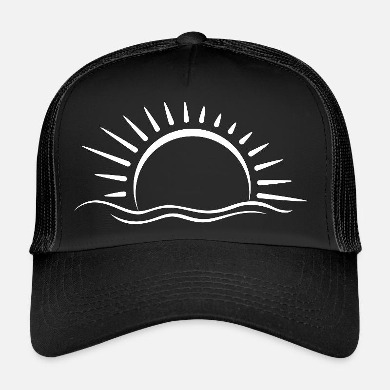 Coucher du soleil - Casquette trucker  - noir/noir