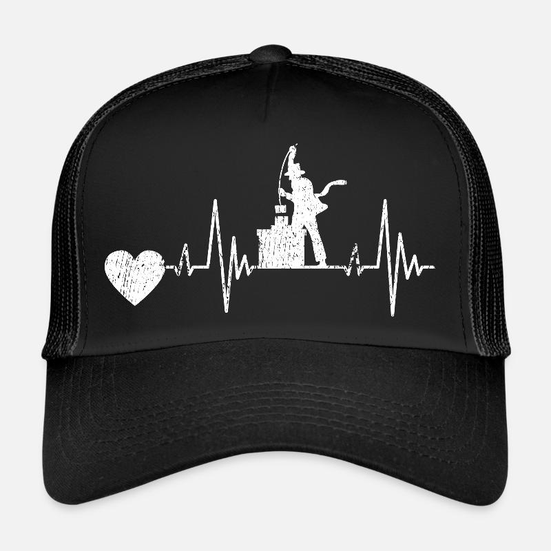 Schornsteinfeger EKG Kaminkehrer Essenkehrer Puls - Trucker Cap - Schwarz/Schwarz