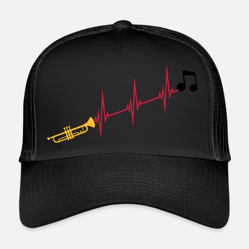 Note de musique trompette heartbeat Casquette trucker 