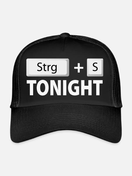 Save (Ctrl + S) tonight - Trucker Cap - black/black - Front