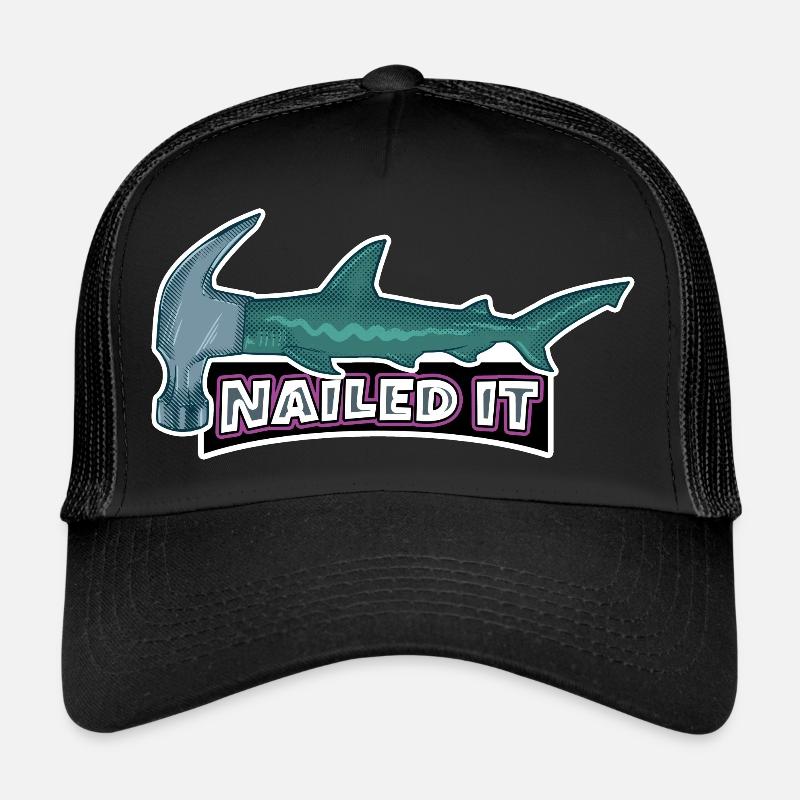 Nailed it hammerhead shark - Trucker Cap - black/black