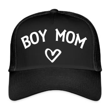 mom cat dog mama baby eltern supermom wife bad - Trucker Cap - Schwarz/Schwarz - Vorne