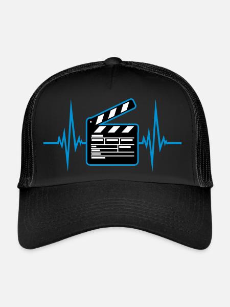 Herzschlag Kino Filmklappe Regie - Casquette trucker  - noir/noir - Devant