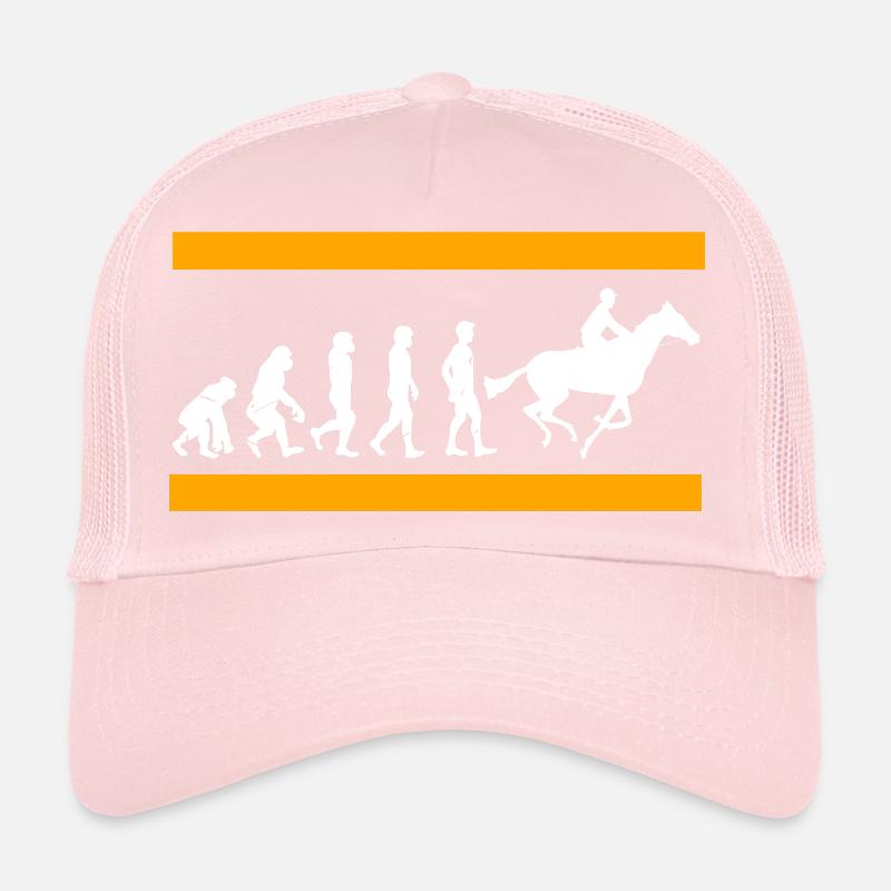 Cool retro evolution d’un coureur de chevaux drôle Casquette trucker 