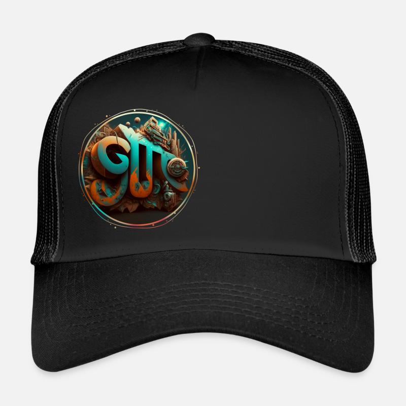 "Sci-fi" Graffiti Theme 3 - Trucker Cap - black/black