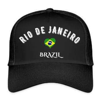 Rio de Janeiro Brasilien - Trucker Cap - Schwarz/Schwarz - Vorne