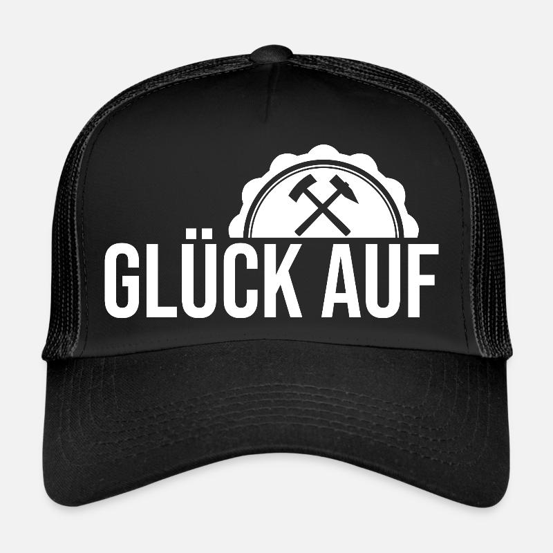 Glück auf - Trucker Cap - Schwarz/Schwarz