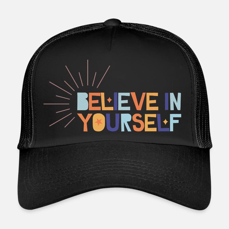 Croyez en vous - Casquette trucker  - noir/noir
