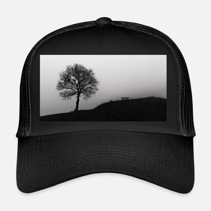 Le banc et l’arbre dans le brouillard Casquette trucker 