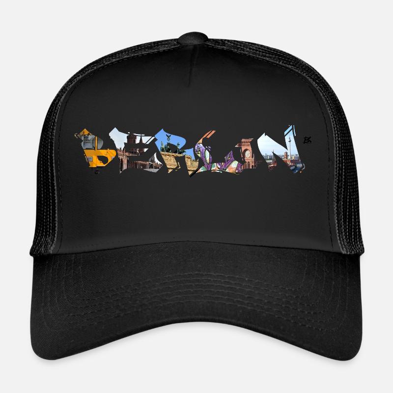 Berlin Schriftzug - Trucker Cap - Schwarz/Schwarz
