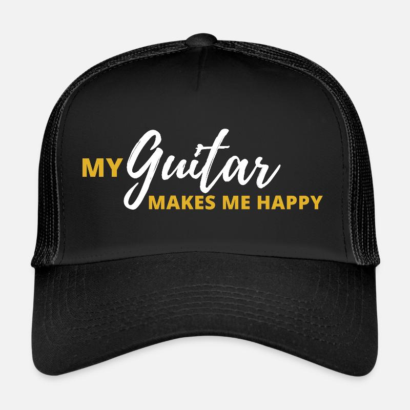 Gitarre - Trucker Cap - Schwarz/Schwarz