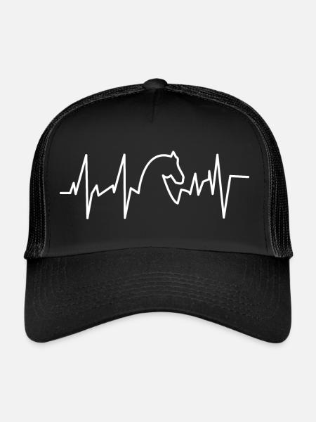 Heartbeat Horse - cheval de battement de coeur - Casquette trucker  - noir/noir - Devant