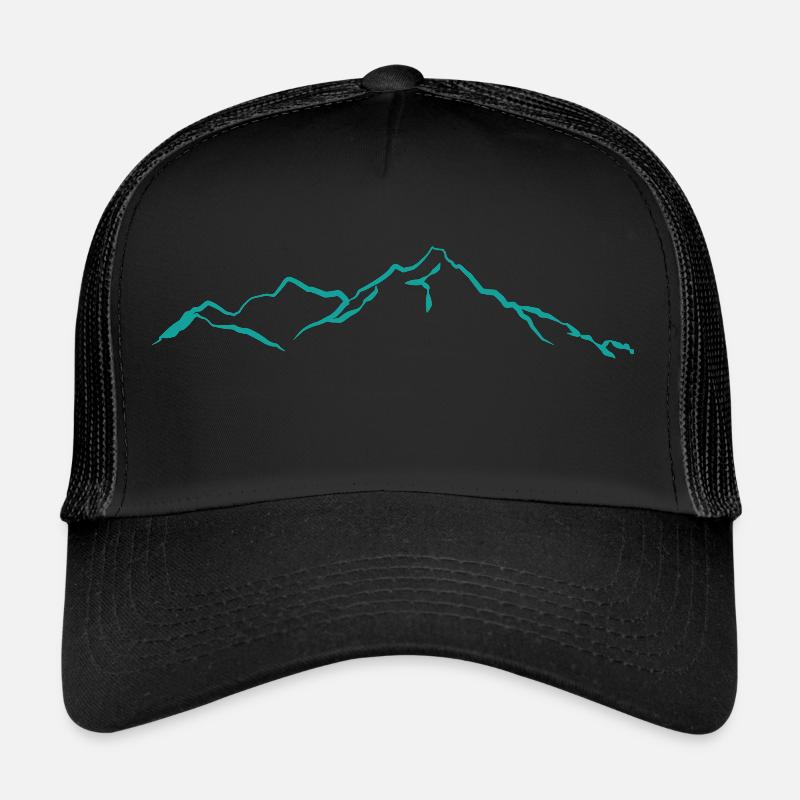 Mountains turquoise - Trucker Cap - black/black