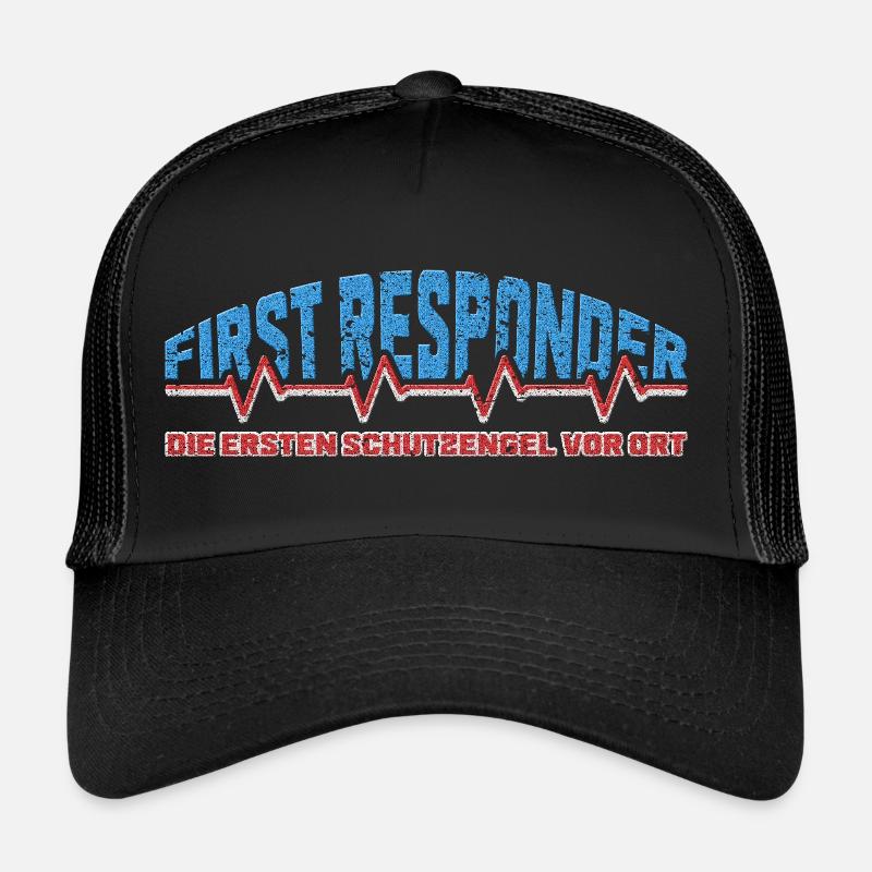 First responder with a heartbeat and cool saying Trucker Cap