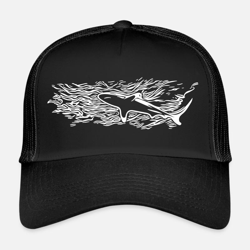 Shark Surface Silhouette - Trucker Cap - Schwarz/Schwarz