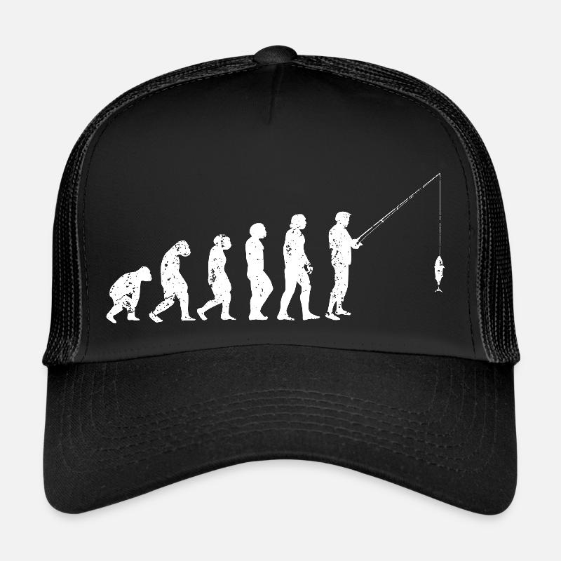 Évolution pêche pêcheur pêcheur pêche humanité Casquette trucker 