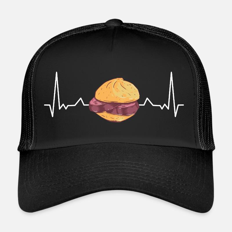 Leberkas Herzschlag Liebe Leberkäse - Trucker Cap - black/black