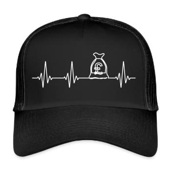 Sack of money heartbeat for capitalists - Trucker Cap - black/black - Front