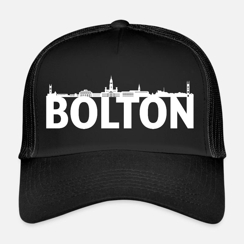 Bolton Angleterre Skyline cadeau idée UK Casquette trucker 