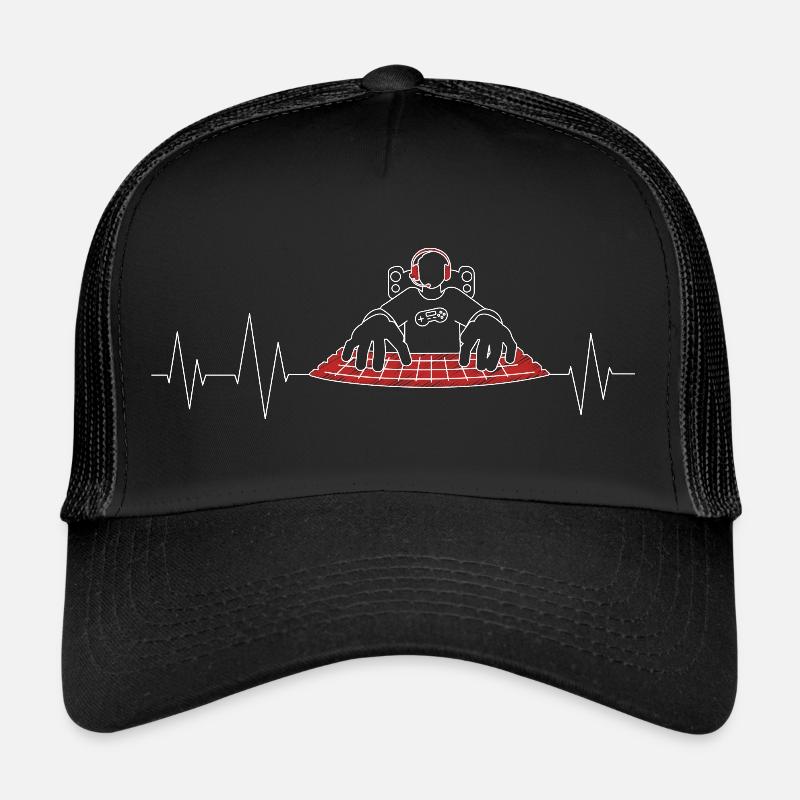 Online Computer Player Heartbeat Online Gaming Trucker Cap