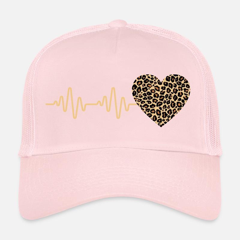 Herz Leopard Herz Herzschlag Geschenkidee Trucker Cap