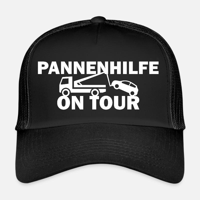 Abschlepper Abschleppdienst Pannenhilfe Beruf - Trucker Cap - Schwarz/Schwarz