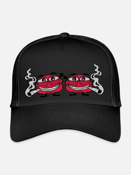 2 hemp-smoking monsters - Trucker Cap - black/black - Front