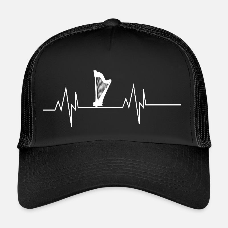 Harfe Herzschlag - Trucker Cap - Schwarz/Schwarz