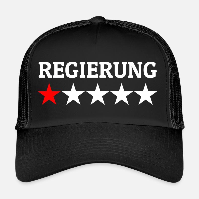 Regierung 1 Stern Bewertung - Trucker Cap - Schwarz/Schwarz