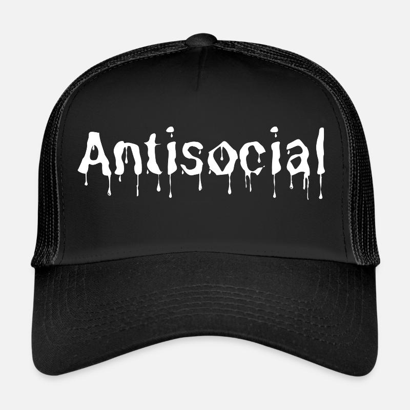 Antisocial - Trucker Cap - Schwarz/Schwarz