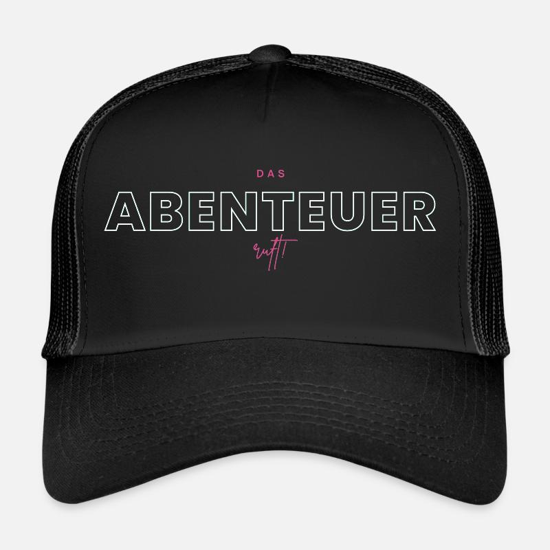 Das Abenteuer ruft - Trucker Cap - Schwarz/Schwarz