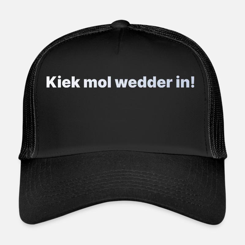 Kiek mol wedder in silber - Trucker Cap - Schwarz/Schwarz