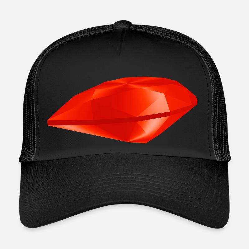 Red Gemstone Trucker Cap