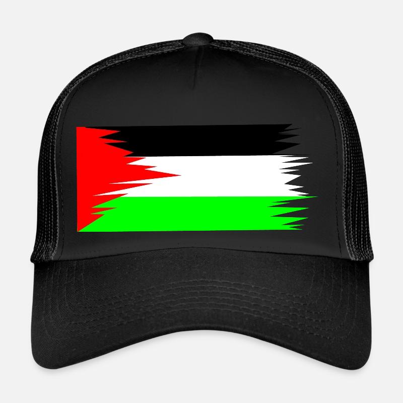 Palestine Flag - Trucker Cap - Schwarz/Schwarz