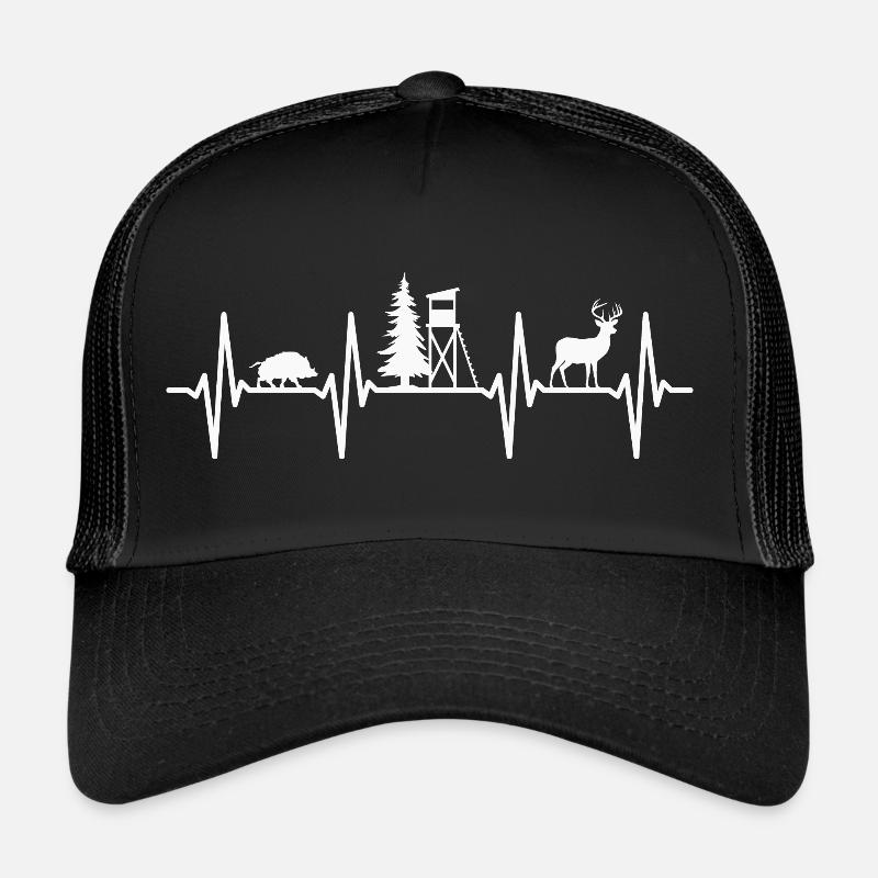 Chasse, Heartbeat, Chasseur, Forestier, Permis de chasse, Red Deer Casquette trucker 