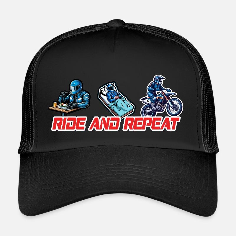 Manger Dormir Ride Répéter Moto & Biker Citation Casquette trucker 