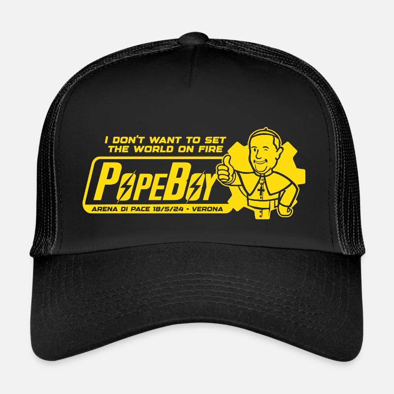Papstjunge Fallout-Stil Pace Verona - Trucker Cap - Schwarz/Schwarz