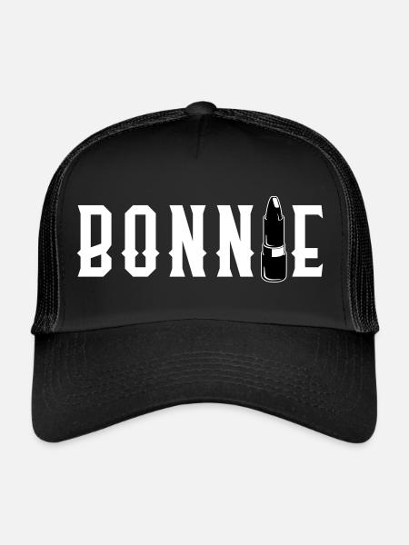 Bonnie & Clyde look partenaire - Casquette trucker  - noir/noir - Devant