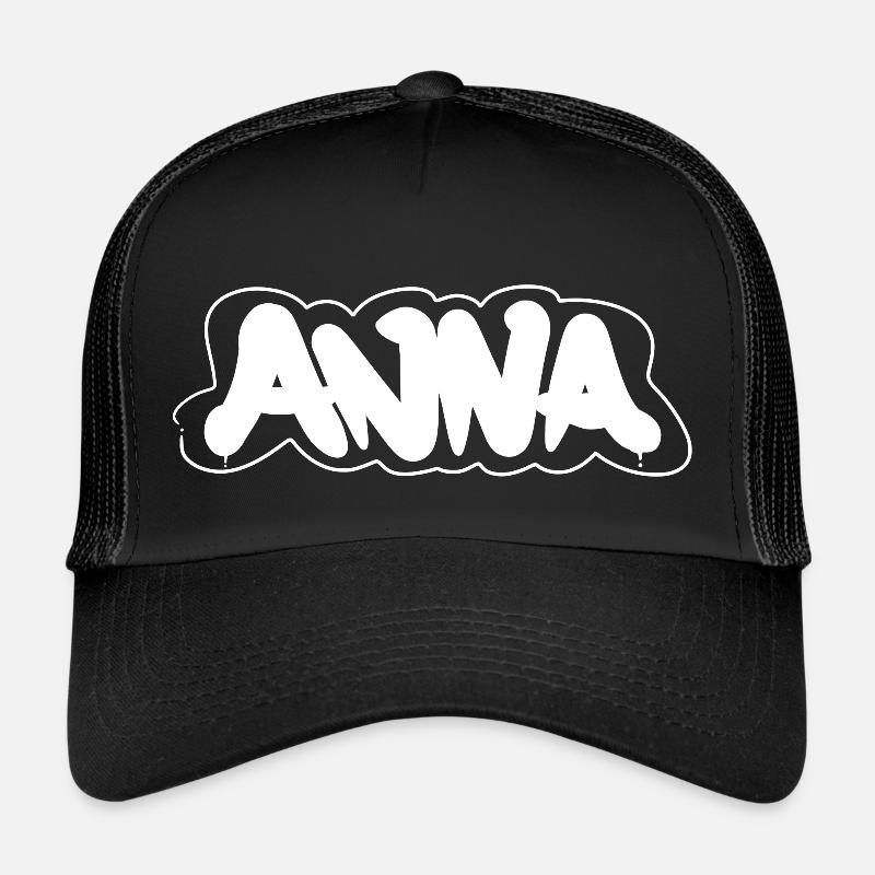 Anna First Name - Trucker Cap - black/black
