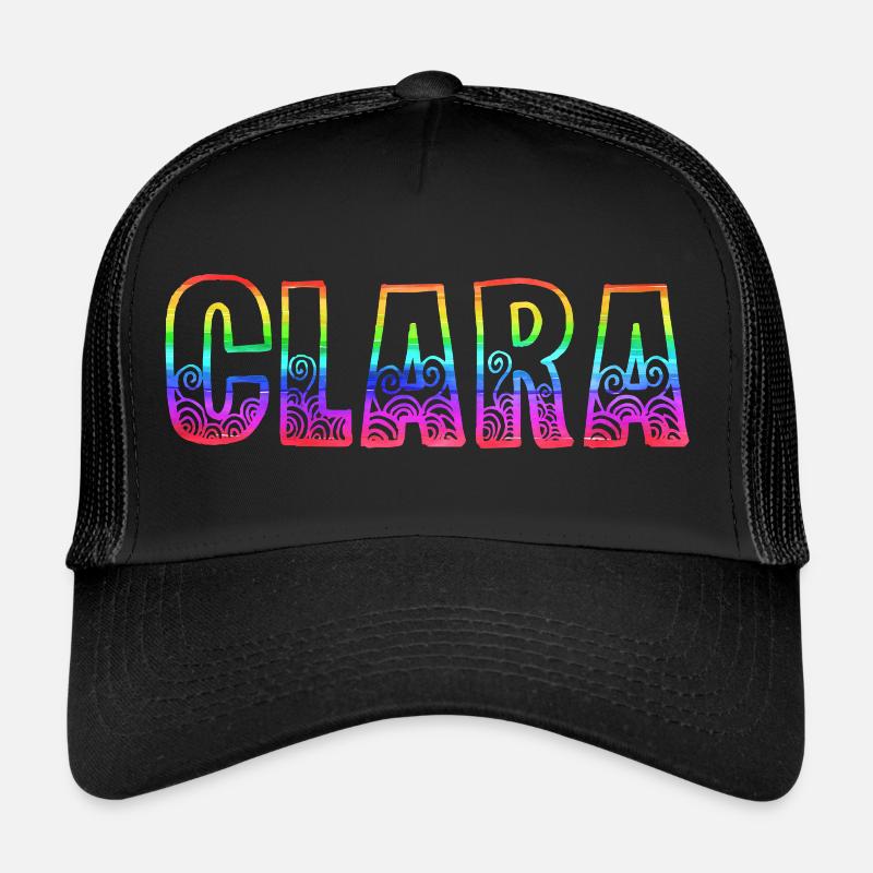 clara rs regenbogen - Trucker Cap - Schwarz/Schwarz