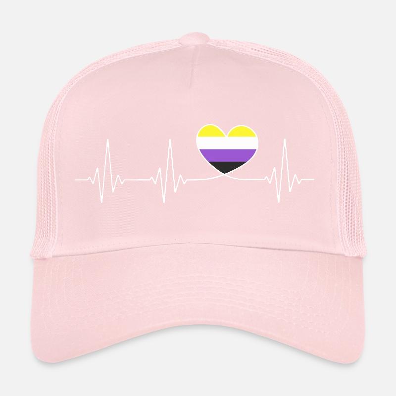 Nicht Binär Herzschlag Non Binary Pride Month CSD Trucker Cap