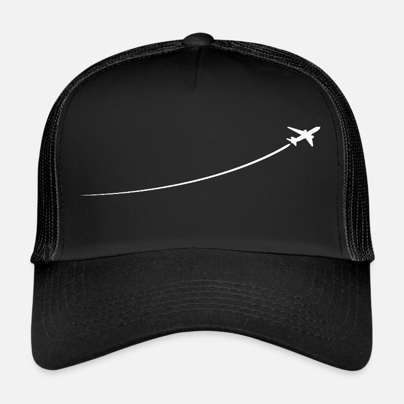 Minimalistisches Flugzeug - Trucker Cap - Schwarz/Schwarz