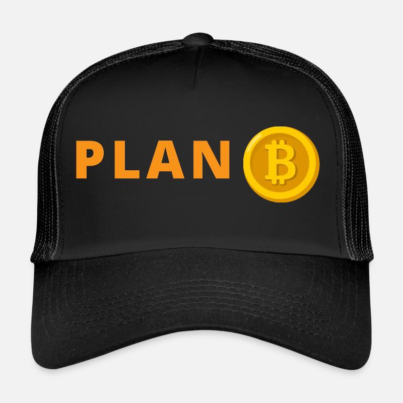Bitcoin Plan B - Casquette trucker  - noir/noir