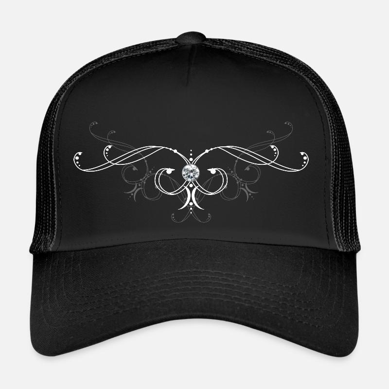 Schmuck Ornament Diamant Dekoration - Trucker Cap - Schwarz/Schwarz