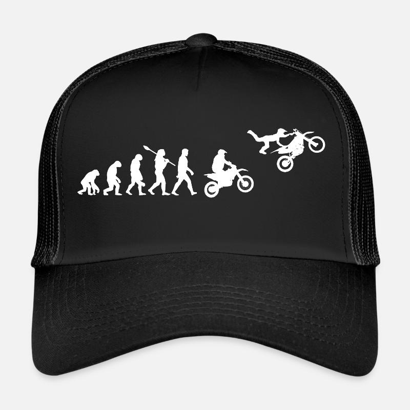 Motorrad Motorcross Evolution - Trucker Cap - Schwarz/Schwarz